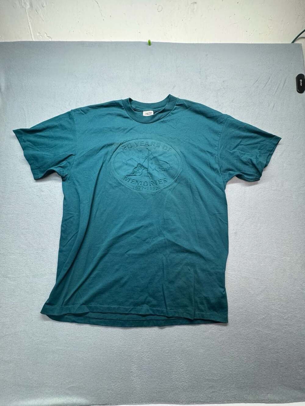 Oneita 20 Years Of Memories Size XL Teal Green T-Shirt